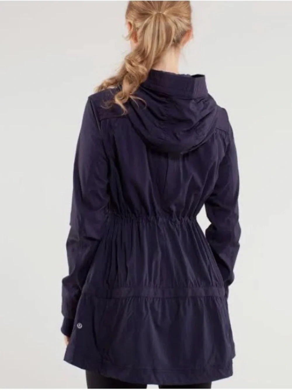 lululemon athletica Navy Hooded Trench Coat